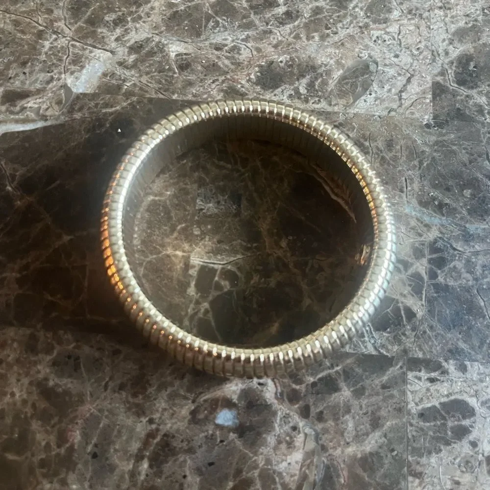 Anne Klein Bangle Gold-Tone Omega Chain Wide Stretch Bracelet​​​